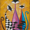 Abstract Cats Art Diamond Painting