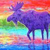 Abstract Purple Moose Diamond Painting