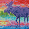 Abstract Purple Moose Diamond Painting