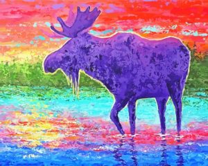 Abstract Purple Moose Diamond Painting