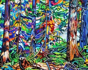 Abstract Old Growth Trees Diamond Painting