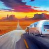 Airstream On Road Diamond Painting