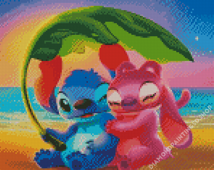 Stitch And Angel Characters - 5D Diamond Painting 
