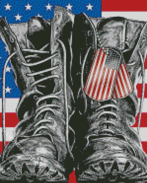 Army Black Boot Diamond Painting