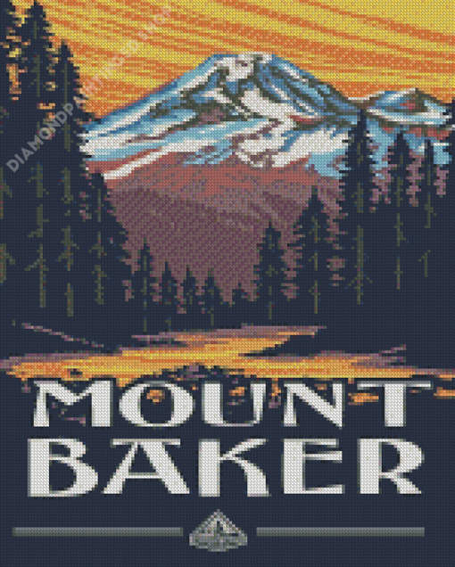 Mt Baker Poster Art Diamond Painting