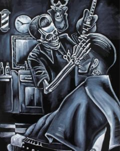 Barbershop Skull Diamond Painting