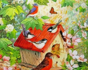 Birds Flowers Butterflies Art Diamond Painting