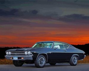 Black 1969 Chevrolet Chevelle Diamond Painting