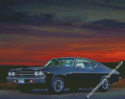 Black 1969 Chevrolet Chevelle Diamond Painting