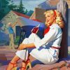 Blonde Pin Up Girl Diamond Painting