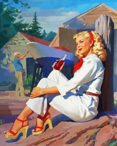 Blonde Pin Up Girl Diamond Painting