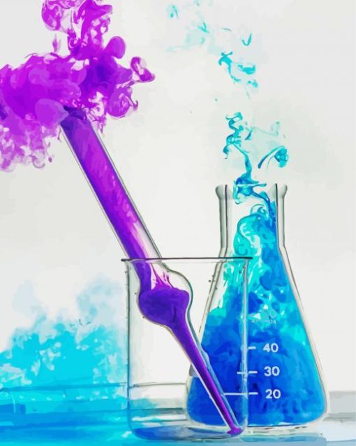 Blue Purple Chemistry Diamond Painting