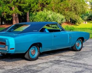 Blue Dodge Charger Car Diamond Painting