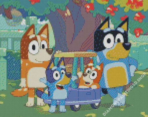 Bluey Cartoon Characters Diamond Painting