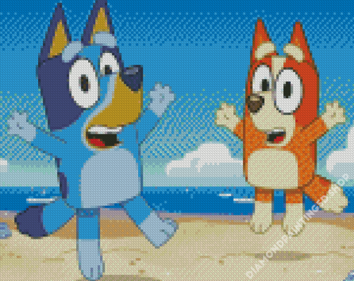 Bluey And Bingo Animation Diamond Painting