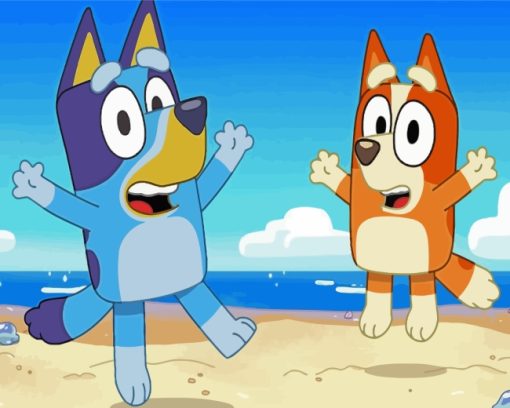 Bluey And Bingo Animation Diamond Painting