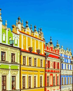 Colorful Historic Houses Diamond Painting