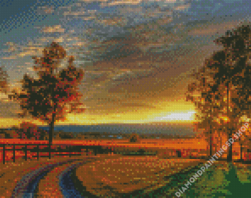 Country Sunset Landscape Diamond Painting