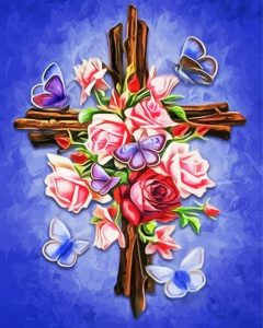 Cross With Butterflies Diamond Painting