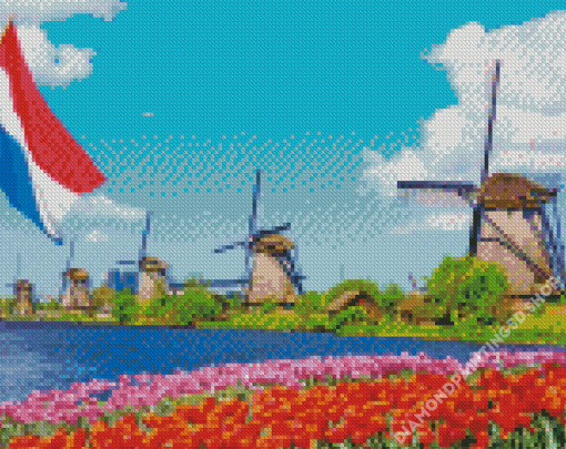 Dutch Windmills Diamond Painting