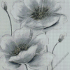 Grey And White Poppies Diamond Painting