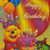 Happy Birthday Winnie The Pooh Poster Diamond Painting