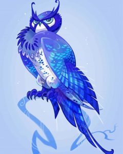 Illustration Mystic Blue Owl Diamond Painting