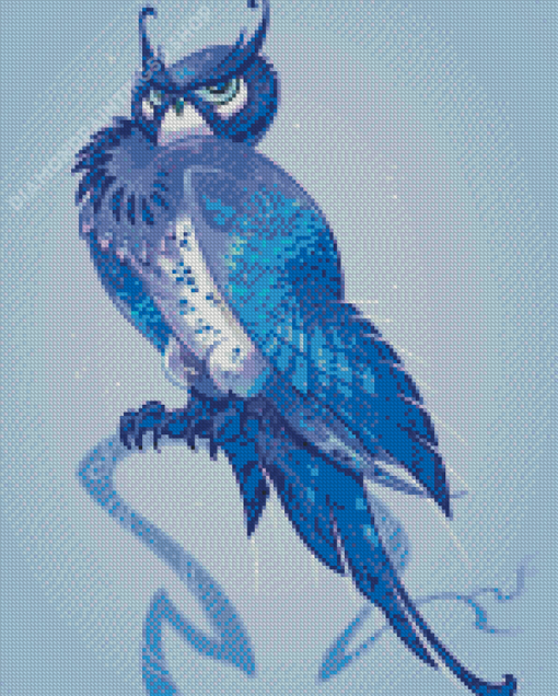 Illustration Mystic Blue Owl Diamond Painting