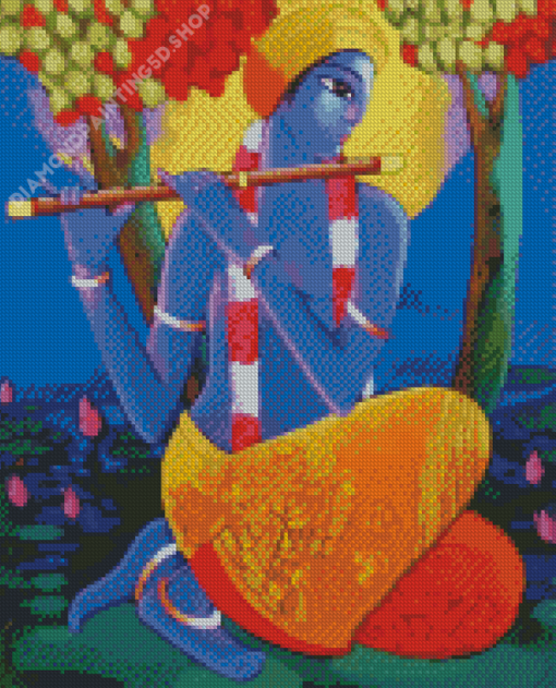 Krishna With Flute Diamond Painting