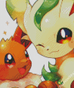 Leafeon And Eevee Diamond Painting