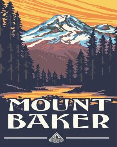 Mt Baker Poster Art Diamond Painting