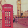 Pink Phone Booth London City Diamond Painting