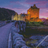 Road To Eilean Donan Castle At Sunset Diamond Painting