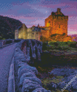 Road To Eilean Donan Castle At Sunset Diamond Painting