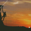 Rock Climbing Silhouette Sunset Diamond Painting