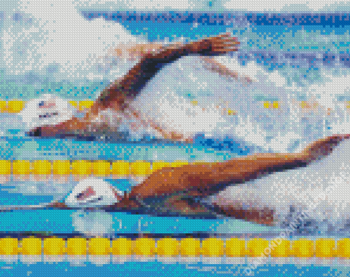 Swimming Competition Swimmers Diamond Painting