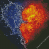 Water And Fire Heart Diamond Painting