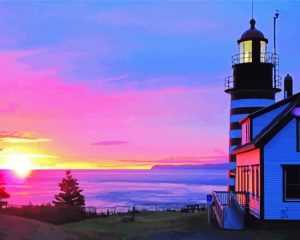 West Quoddy Sunset Seascape Diamond Painting