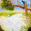 White Peacock And Colorful Peacock Diamond Painting