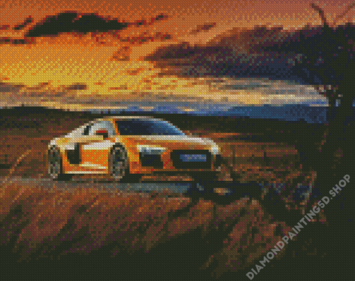 Yellow Audi A4 Car Diamond Painting