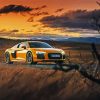 Yellow Audi A4 Car Diamond Painting