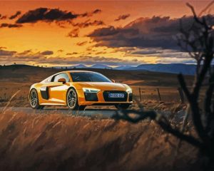 Yellow Audi A4 Car Diamond Painting