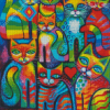 Abstract Cat Diamond Painting