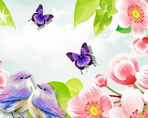 Birds Flowers Butterflies Diamond Painting