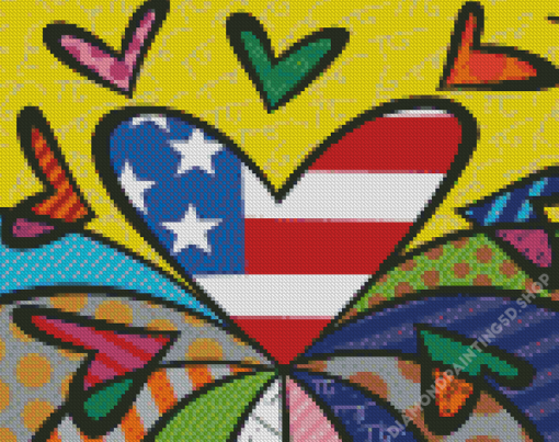 Aesthetic Britto Hearts Diamond Painting