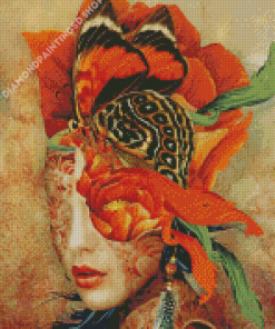 Aesthetic Lady And Butterfly Diamond Painting