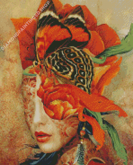 Aesthetic Lady And Butterfly Diamond Painting