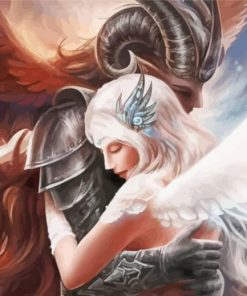 Angel And Devil Hugging Diamond Painting