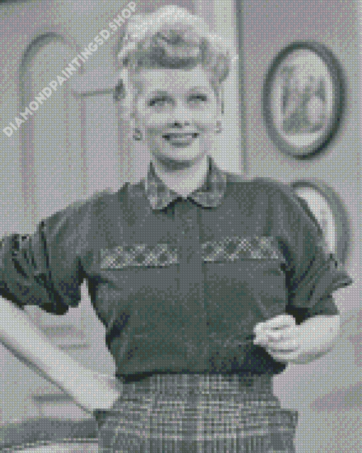 Black And White Lucille Ball Diamond Painting