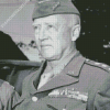 Black And White General George Patton Diamond Painting
